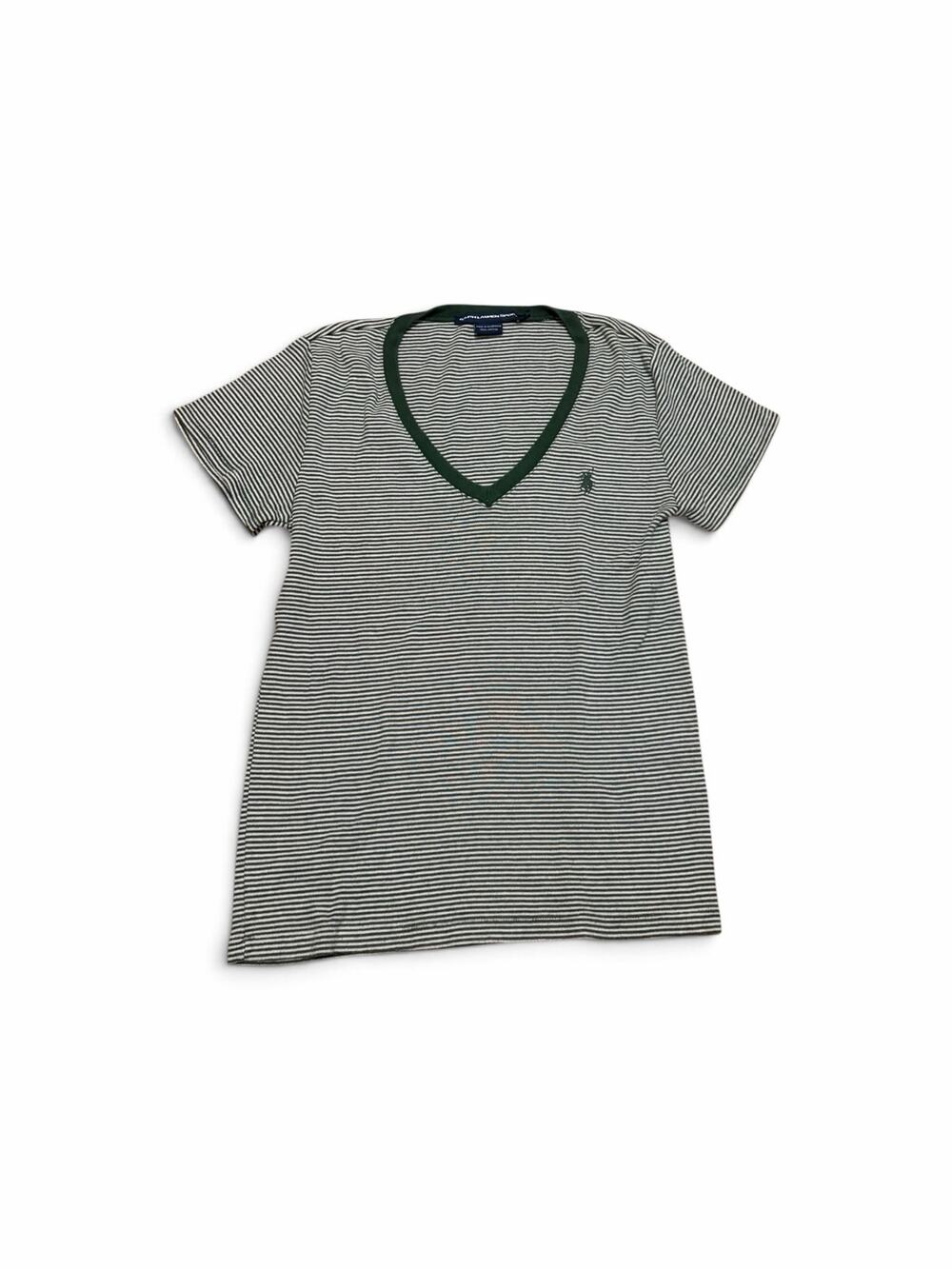 Ralph Lauren Women’s Stripe Green Polo Shirt large